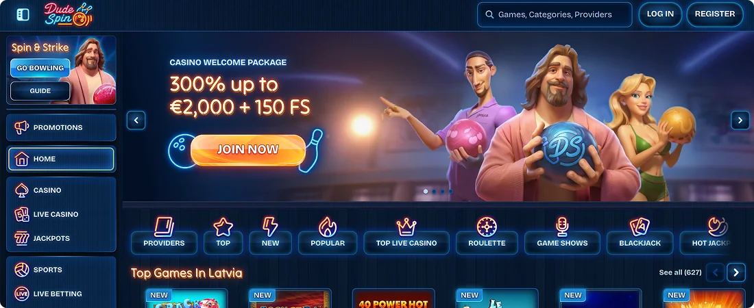 DudeSpin Casino — kasyno z najszerszym katalogiem gier w rankingu